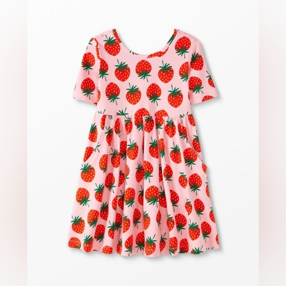 Hanna Andersson Girls Sz 10 Strawberry Skater Dress